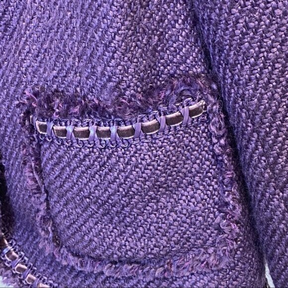 Dialogue for QVC Purple Woven Wool Blend Blazer Size 18W - Picture 5 of 7